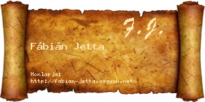 Fábián Jetta névjegykártya